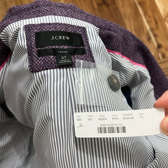 Best Price New Herringbone Chevron Parke Wool Blazer lavender luxury wool - Picture 2 of 7